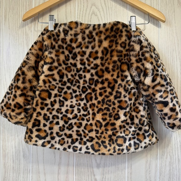 Little Me Jacket Infant Girls' 18 Months Soft Faux Fur Leopard Print Dress Coat - Picture 3 of 5